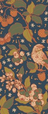 Organic Cotton Baby Bib - Berries/Navy