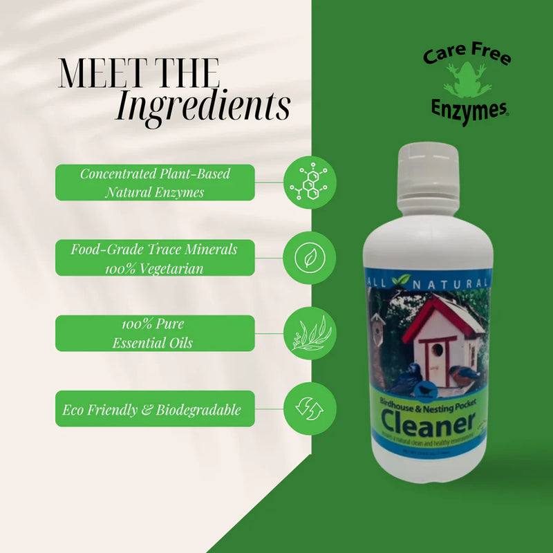 Bird House Cleaner with spray bottle
ingredients