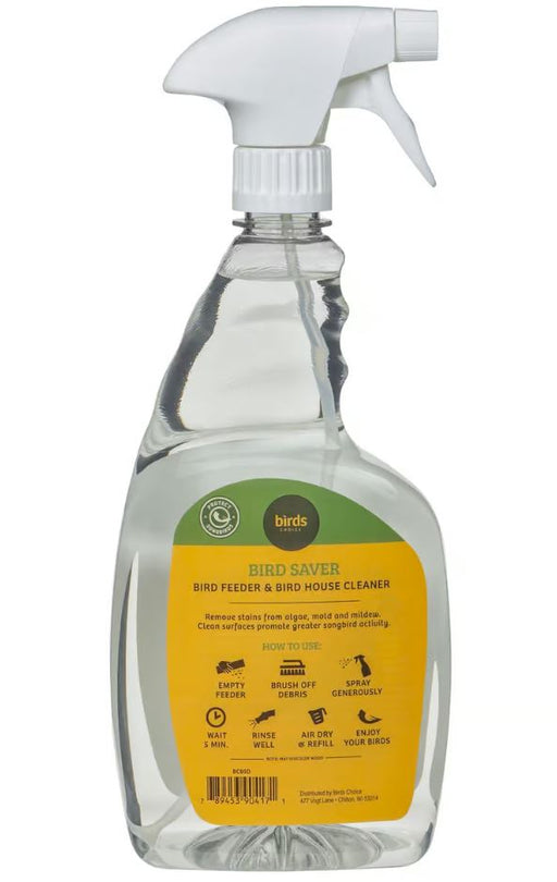 Birds Choice Bird Feeder and Bird House Cleaner 32 oz. - back of bottle