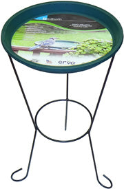 Wire Patio Bird Bath With Green 14" Dish