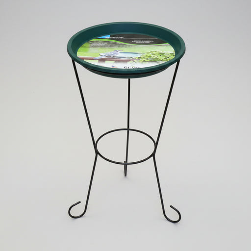 Wire Patio Bird Bath With Green 14" Dish