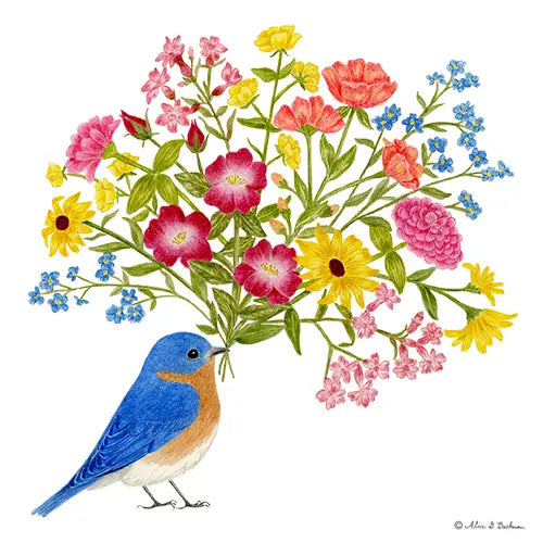 Bird Bouquet Flour Sack Towel