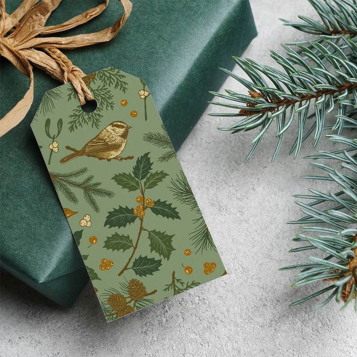 Gift Tag Set of 8: Cedar and Holly
