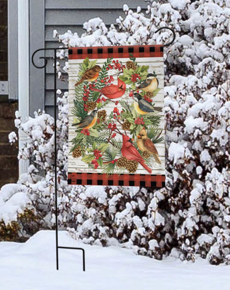 Briarwood Lane Winter Bird Wreath Garden Flag - Thumbnail 3