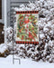 Winter Bird Wreath Garden Flag - flag stand not included