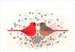 Charley Harper: Cardinal Courtship Birthday Card