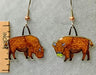 American Bison Earrings with ruler for size