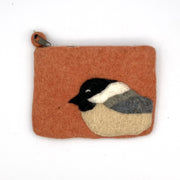 Bird Felt Coin Purse
Black-capped chickadee