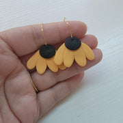 Black Eyed Susan Hoop Earrings