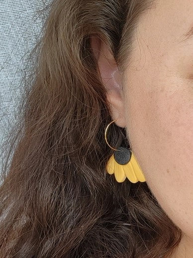 Black Eyed Susan Hoop Earrings