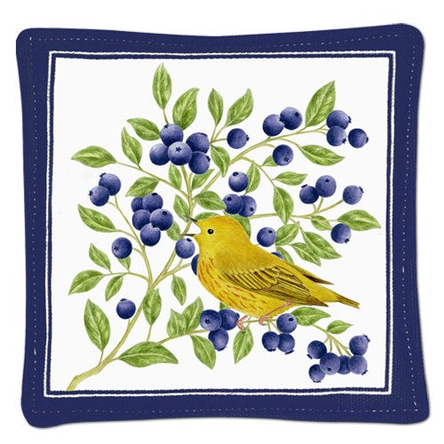 Spiced Mug Mat - Blueberries & Yellow Warbler — Nature Niche