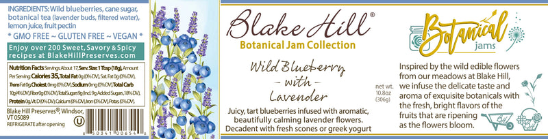 Wild Blueberry with Lavender Botanical Jam
ingredients and nutrition