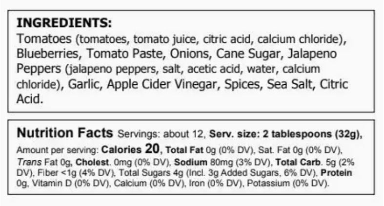 Truly Natural Medium Blueberry Salsa