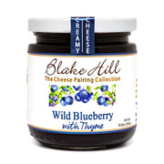 Jar of Blake Hill Wild Blueberry with Thyme against a white background