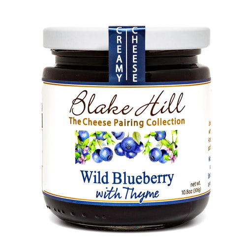 Jar of Blake Hill Wild Blueberry with Thyme against a white background