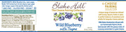 Blake Hill Wild Blueberry with Thyme preserve label with nutritional and ingredient information