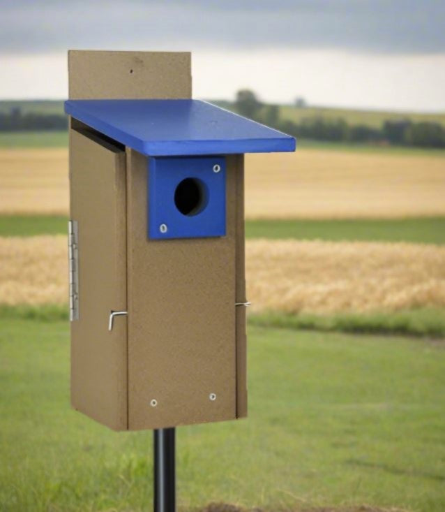 Recycled Plastic Ultimate Bluebird House
set up in bluebird habitat (pole not included)
