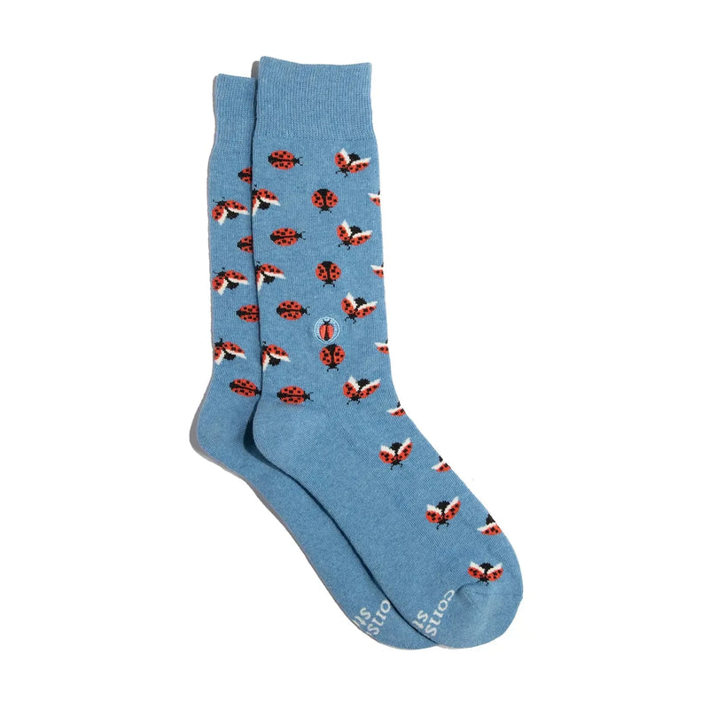Adult Socks That Protect Pollinators (Blue Ladybugs)