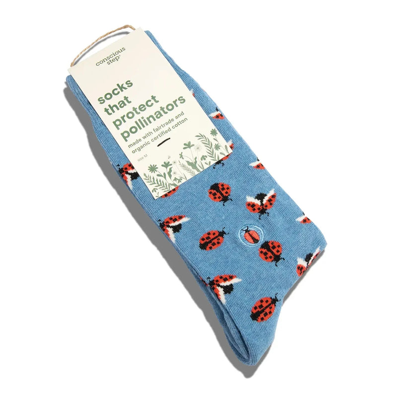 Adult Socks That Protect Pollinators (Blue Ladybugs)