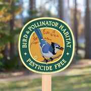 Garden Sign - Blue Jay Bird & Pollinator Habitat