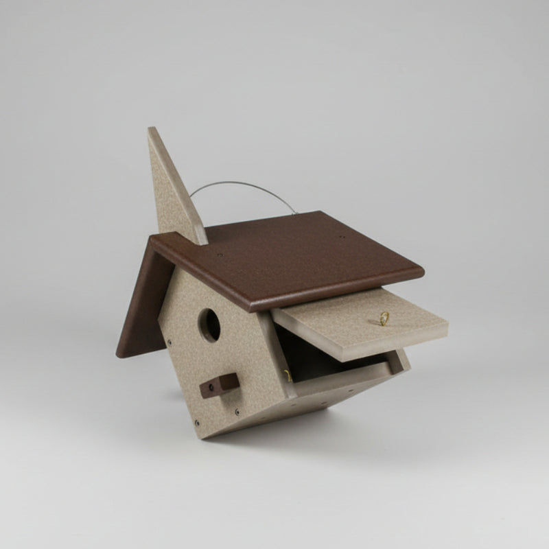 Church House for Wrens - hinged side panel for nest cleanout