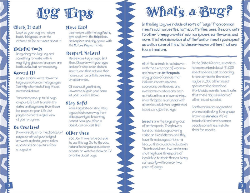Bug Log Kids - log tips and info