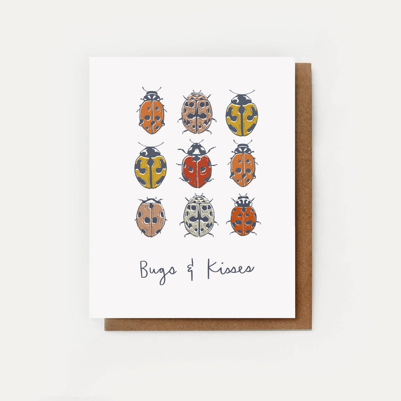 Bugs & Kisses Card Valentine's Card - Ladybug Love