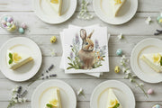Belle Bunny Napkins ready for use at a springtime party with lemon cake