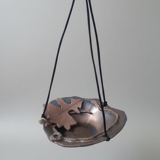 Hanging Bird Bath - Bur Oak Leaf