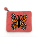 Monarch Butterfly Felt Coin Purse - Coral