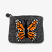 Monarch Butterfly Felt Coin Purse - Grey