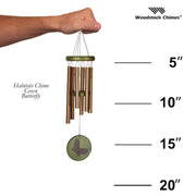 Butterfly Habitats Wind Chime - Green - scale reference