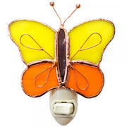Stained Glass Yellow & Orange Butterfly Nightlight