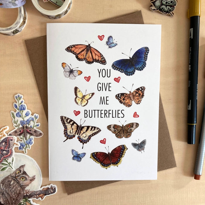 You Give Me Butterflies Valentines Card