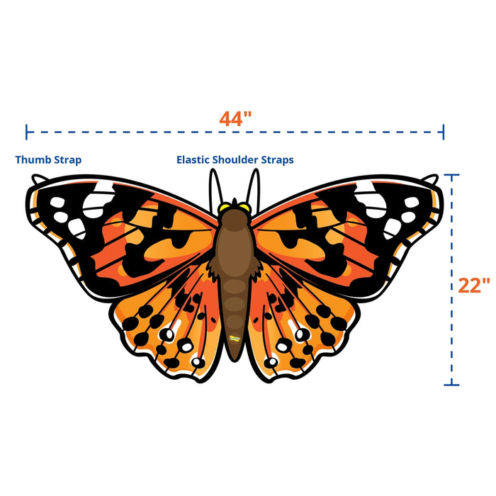 Dress-Up Butterfly Wings- Painted Lady dimensions 