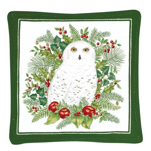 Single Spiced Mug Mat - Snowy Owl