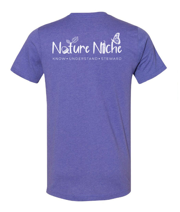 For the Love of Nature T-Shirt - heather lapis - back