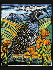 Molly Hashimoto: California Quail 500-Piece Jigsaw Puzzle - pieced puzzle