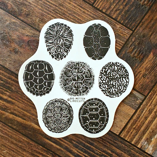 Turtle Shells Linocut Sticker