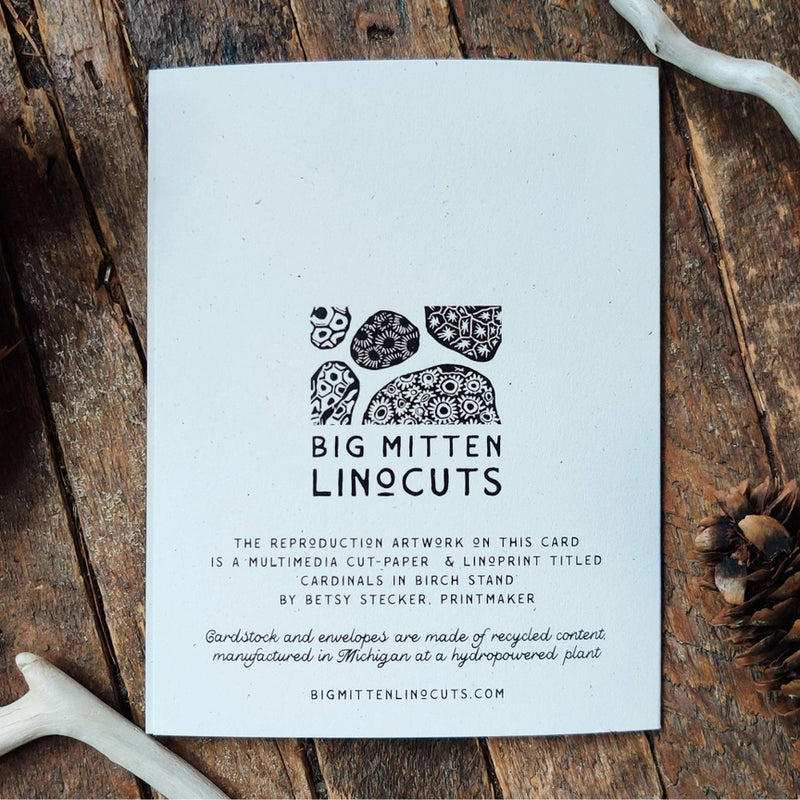 Cardinal Greeting Card - back of card