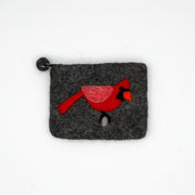 Cardinal Felt Coin Purse - charcoal