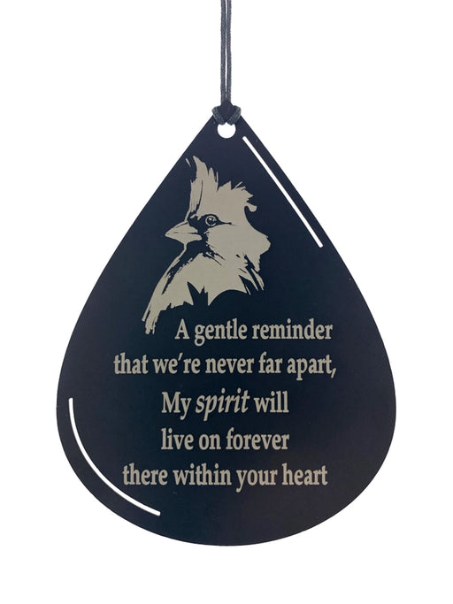 Memorial Cardinal Wind Chime sail with quote and cardinal design