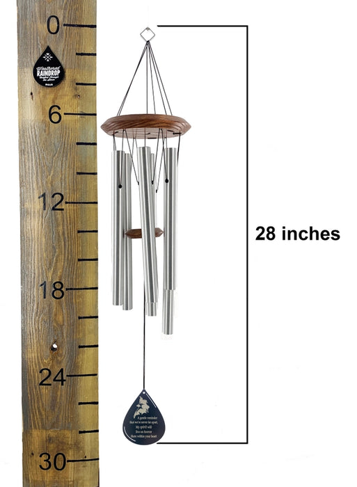 Memorial Cardinal Wind Chime with ruler for scale