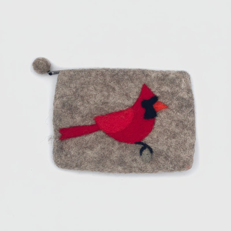 Cardinal Felt Coin Purse - ocean blue
