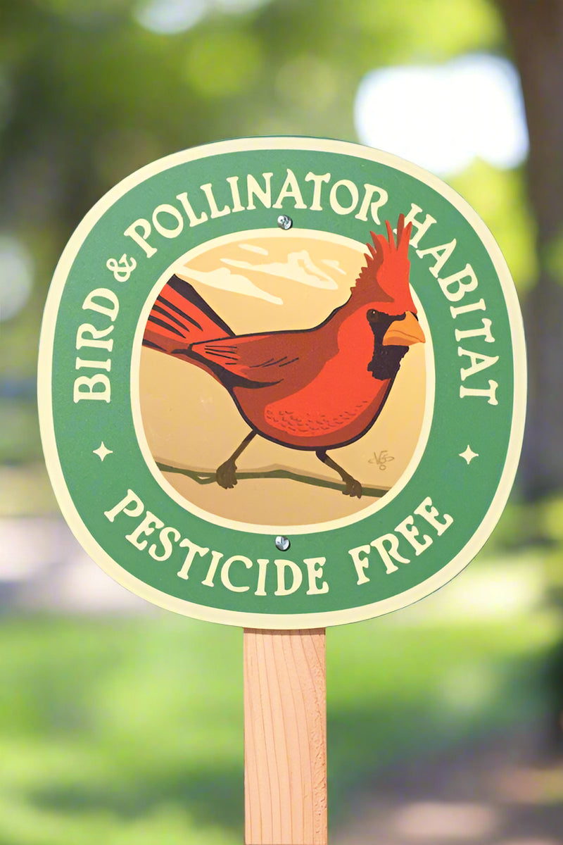 Garden Sign - Cardinal Bird & Pollinator Habitat