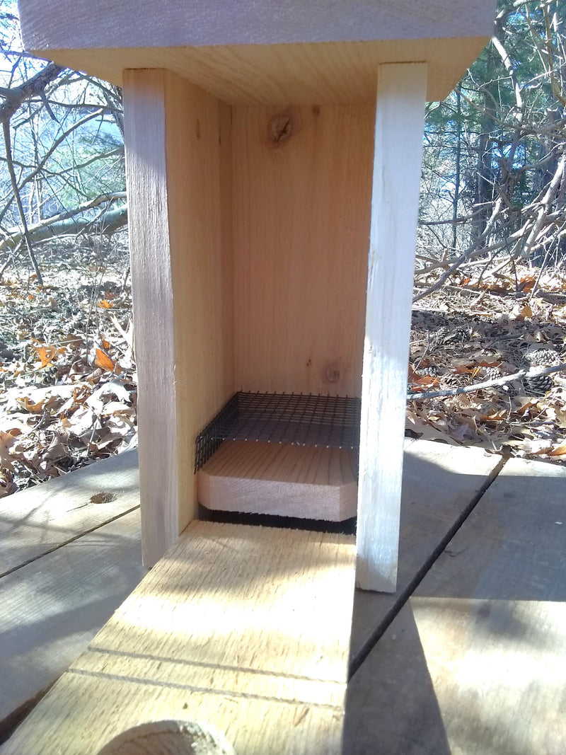 Cedar Bluebird House with Polywood Predator Guard - Interior