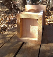 Cedar Bluebird House with Polywood Predator Guard-bottom with drainage spaces