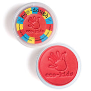 Red eco-dough with 'eco-kids' branding on a white background