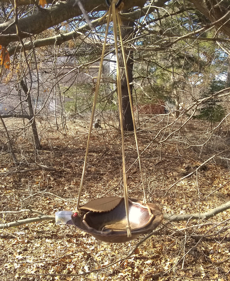 Hanging Bird Bath - American Chestnut Leaf Bowl