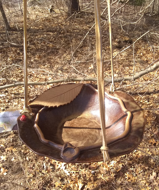 Hanging Bird Bath - American Chestnut Leaf Bowl